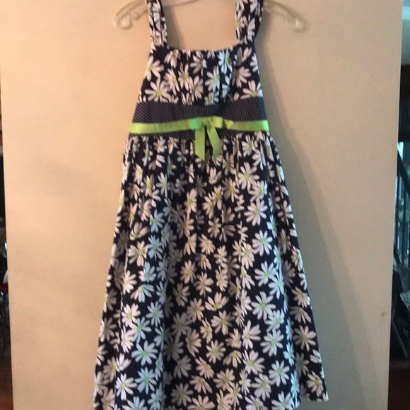 Dress Girl’s By Bonnie Jean  Size 16 1/2- Navy, White snd Lime Green - Picture 12 of 12